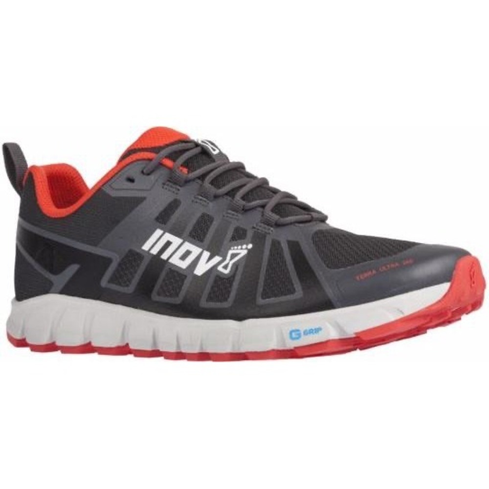 Inov-8 Terraultra 260 Mens 8.5 Womens 10 Grey Red Trail Running Shoes G-Grip